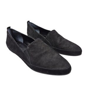 Franco Sarto Loafers Womens 9 Black Suede Leather Slip On Shoes Comfort Casual